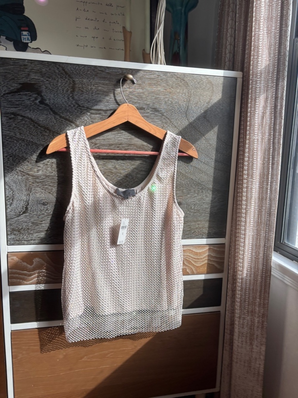 Sunday in Brooklyn Sleeveless Metallic Knit Tank Top - Cream